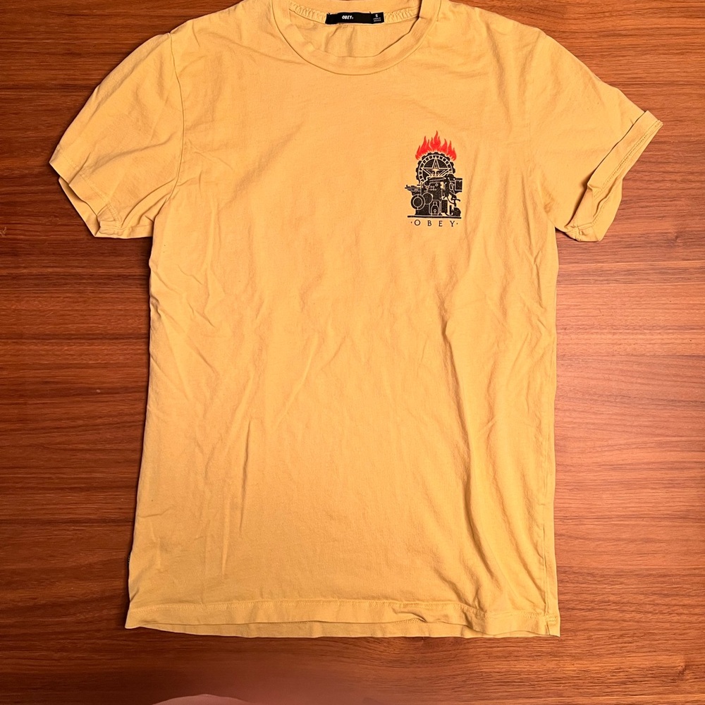 Obey Graphic Tee in Yellow